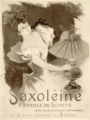 1913 Saxoleine Petrole Surete Jules Cheret Mini Poster